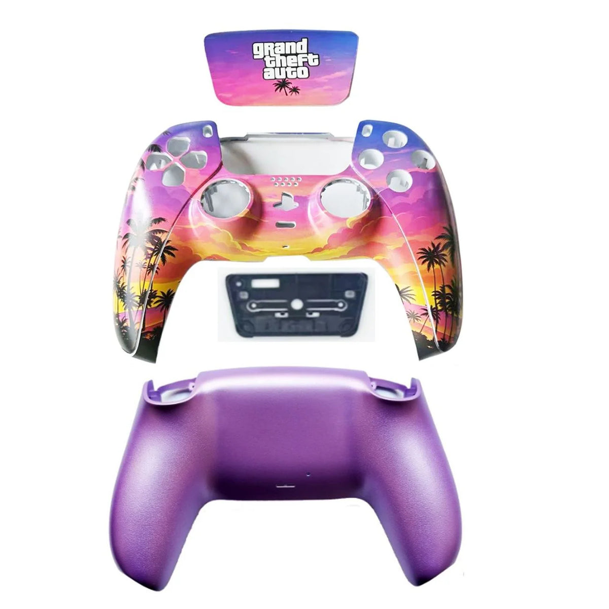 Gta 6 Sunset City PS5 Controller Shell Faceplate Cover With Touchpad For DualSense Controller Replacement For BDM-010 To BDM-050
