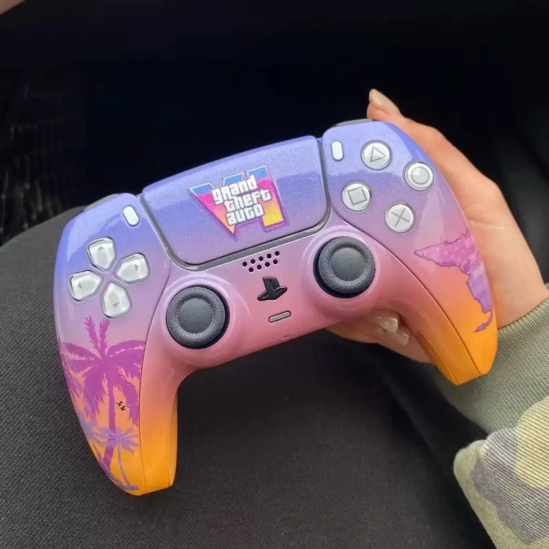 Gta 6 Sunset City PS5 Controller Shell Faceplate Cover With Touchpad For DualSense Controller Replacement For BDM-010 To BDM-050
