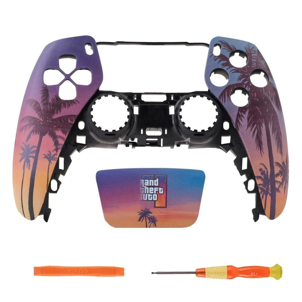 Gta 6 Sunset City PS5 Controller Shell Faceplate Cover With Touchpad For DualSense Controller Replacement For BDM-010 To BDM-050