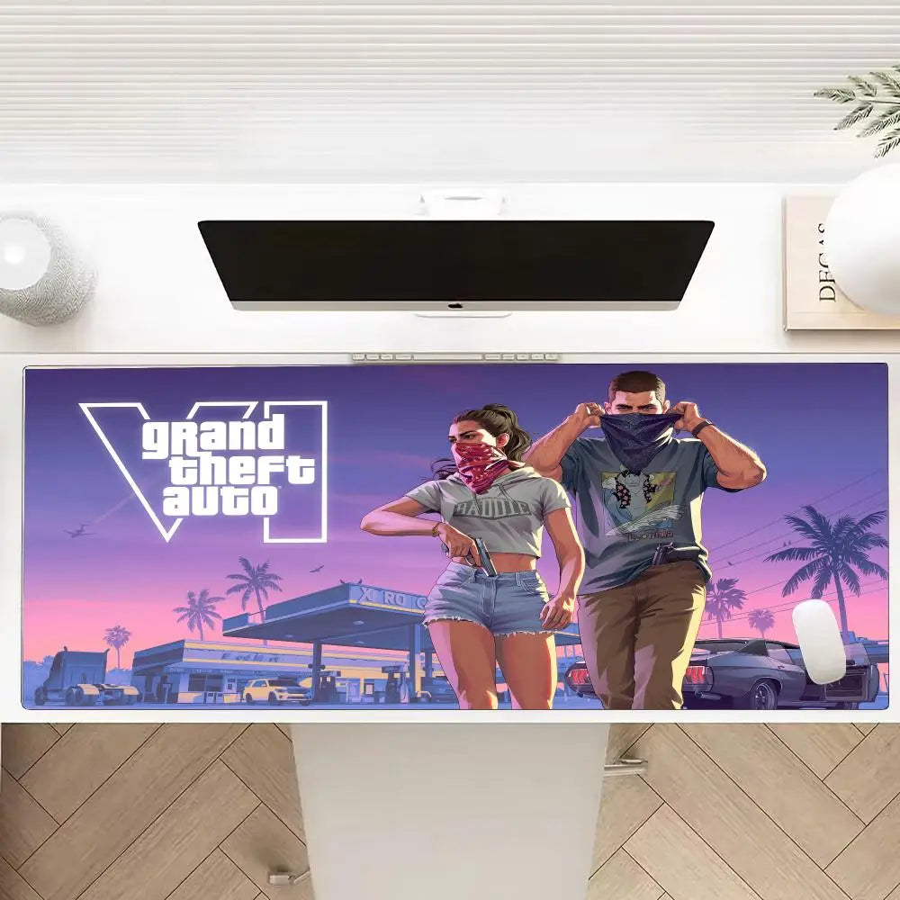 G-G-GtaES 6 GameS Mouse Pad Multiple Sizes Large Square Computer Office Game Table Mats Rubber Anti-slip Mousepads