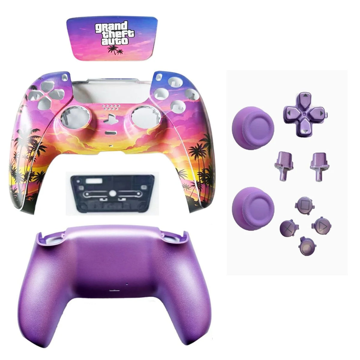 Gta 6 Sunset City PS5 Controller Shell Faceplate Cover With Touchpad For DualSense Controller Replacement For BDM-010 To BDM-050