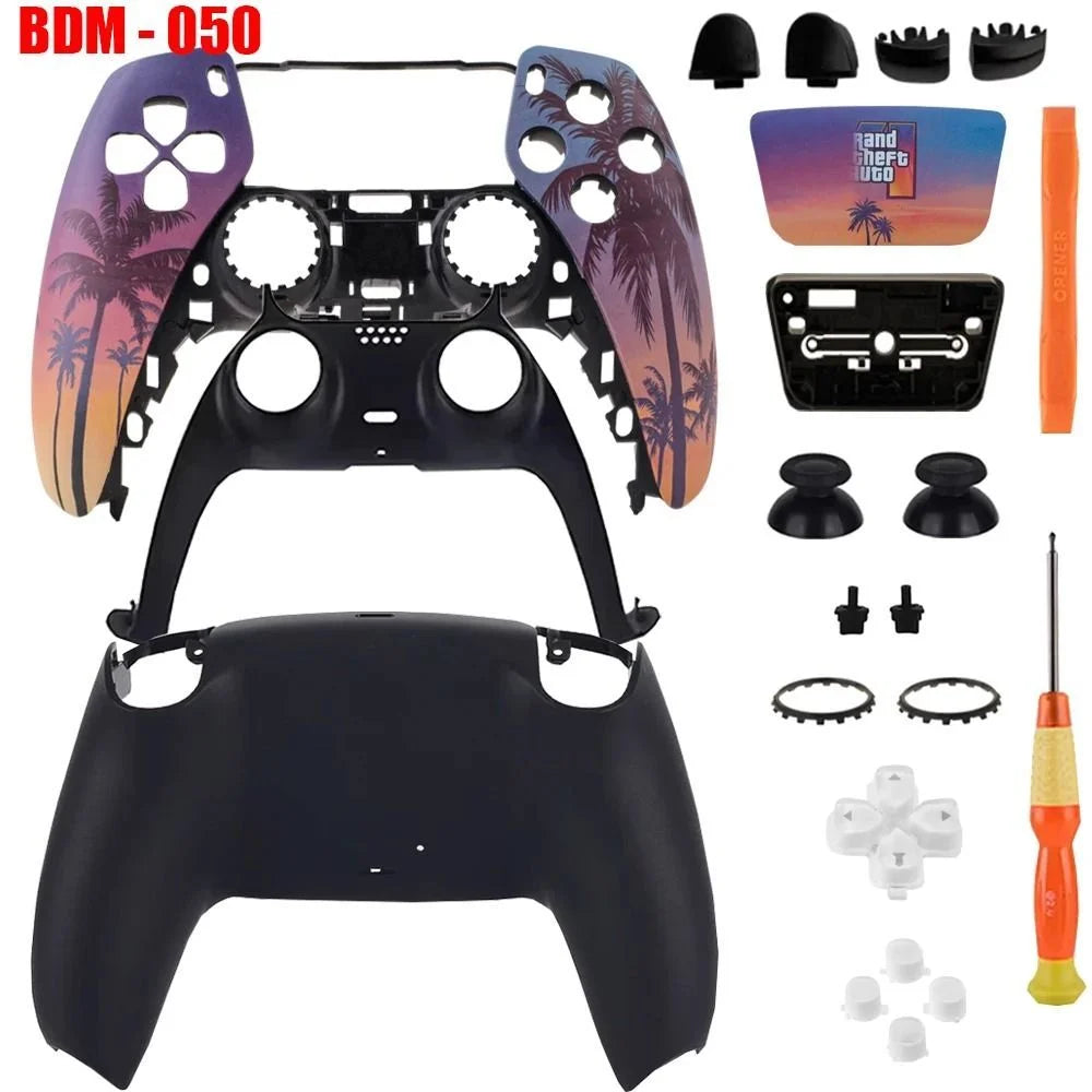 Gta 6 Sunset City PS5 Controller Shell Faceplate Cover With Touchpad For DualSense Controller Replacement For BDM-010 To BDM-050