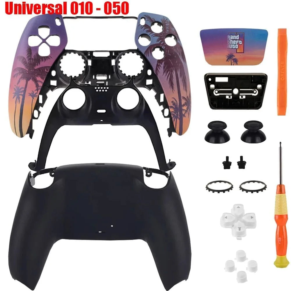 Gta 6 Sunset City PS5 Controller Shell Faceplate Cover With Touchpad For DualSense Controller Replacement For BDM-010 To BDM-050