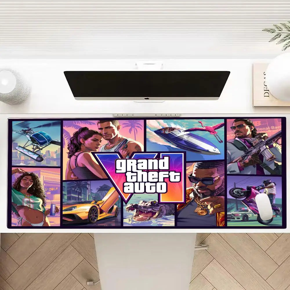 G-G-GtaES 6 GameS Mouse Pad Multiple Sizes Large Square Computer Office Game Table Mats Rubber Anti-slip Mousepads